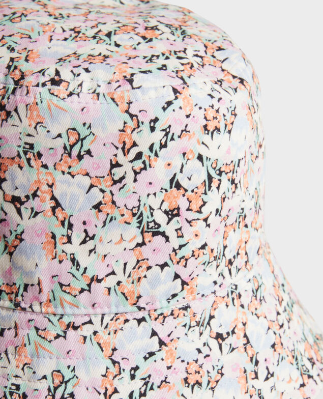 Bob réversible en coton 0110 champs fleuris pink