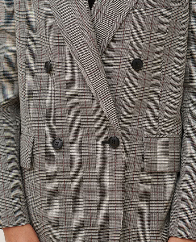 Veste ample en laine A030 grey check