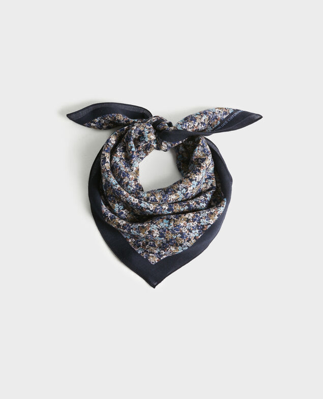 Carré en laine imprimé Stone blue