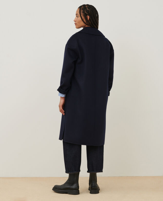 Manteau double face laine et cachemire 7012c 69 navy