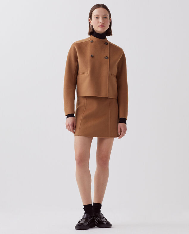 Blouson court double face I340 toasted coconut