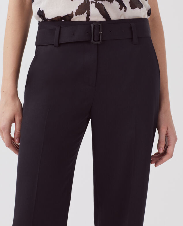 Pantalon droit ajusté en laine COLETTE H091 black beauty