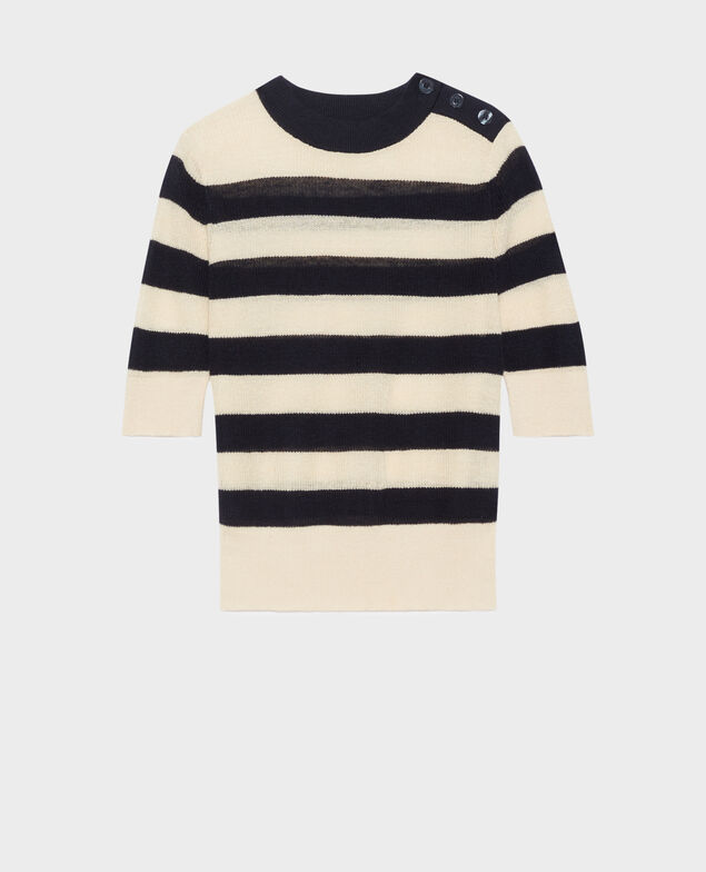 Pull manches courtes en lin 0692 night_sky_stripes