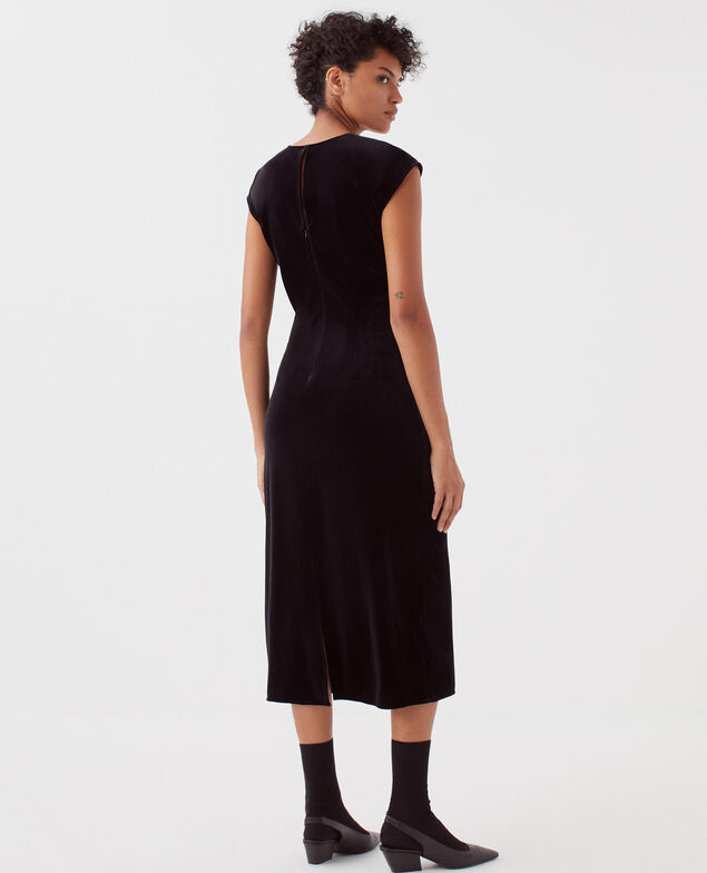 Robe longue en velours H091 black beauty
