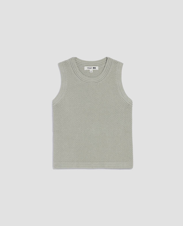 Débardeur maille ajourée en coton U520 green