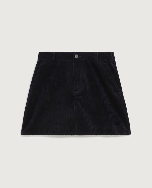 Jupe courte en velours côtelé U690 navy