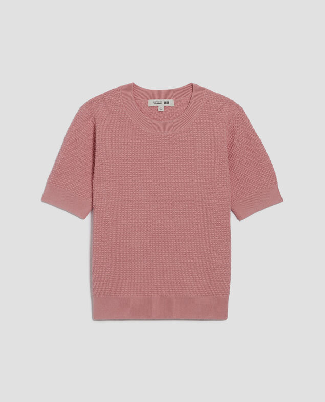 Pull à manches courtes en coton U120 pink