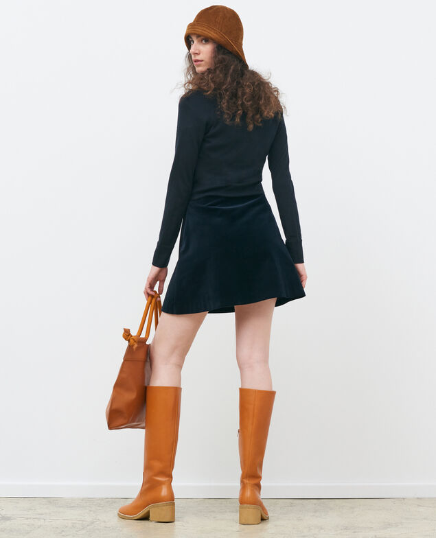 Cardigan court en coton et soie Black beauty