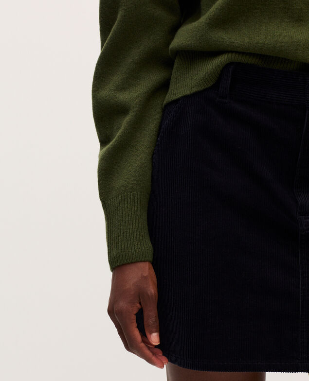Pull col rond en laine U570 olive