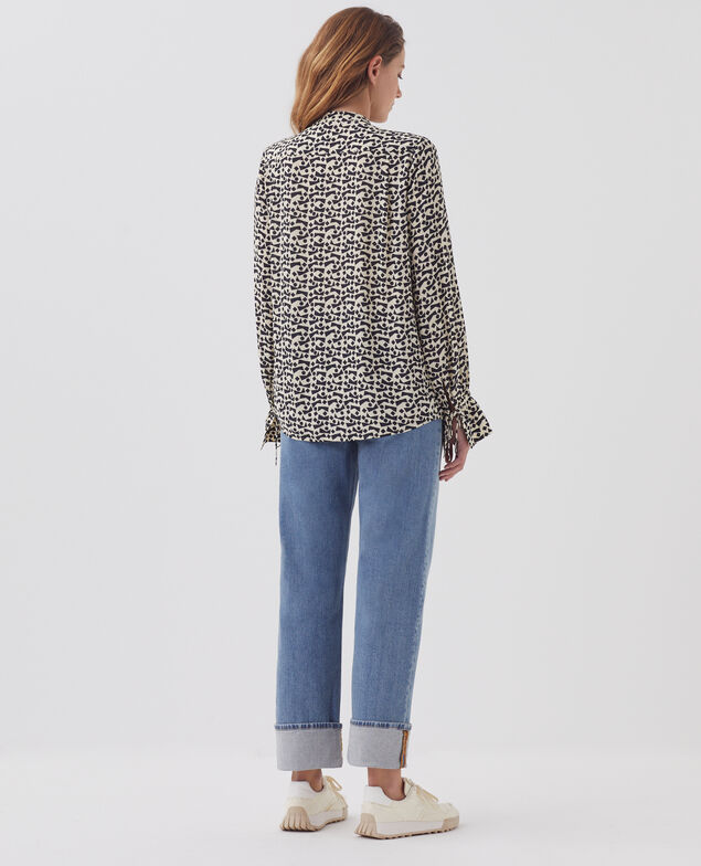 Chemise fluide à manches longues J683 geo blue