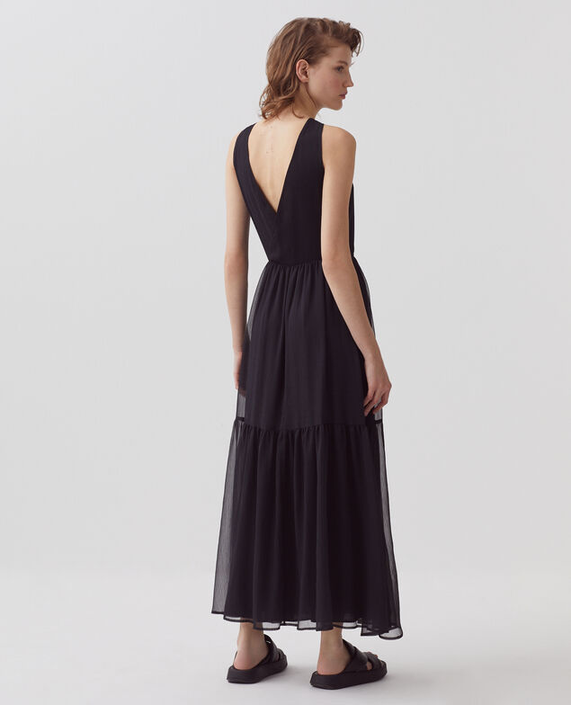 Robe longue fluide H091 black beauty