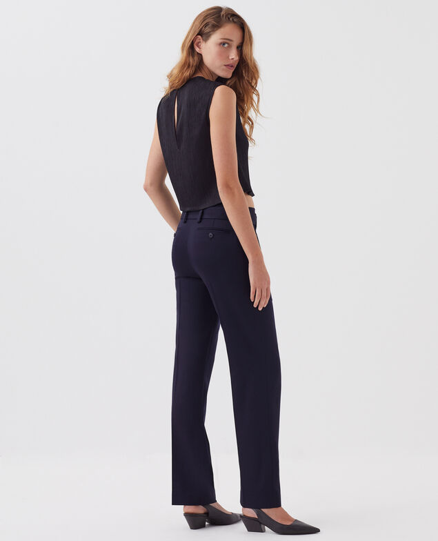 Pantalon droit ajusté en laine COLETTE H695 night sky