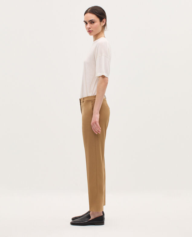 Pantalon cigarette en laine K341 oak brown