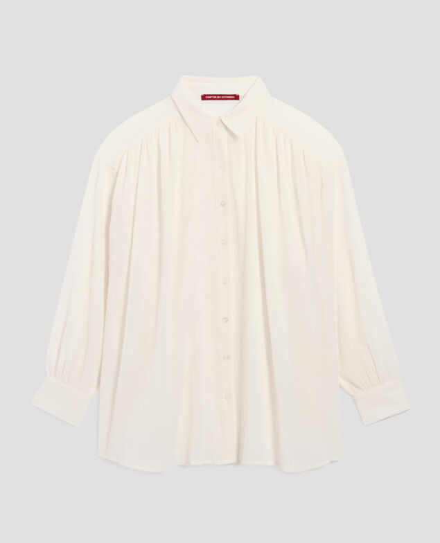 Chemise en coton froissé H303 white swan