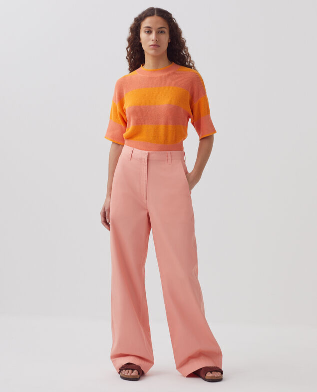 Pantalon droit BLANDINE H100 coral almond