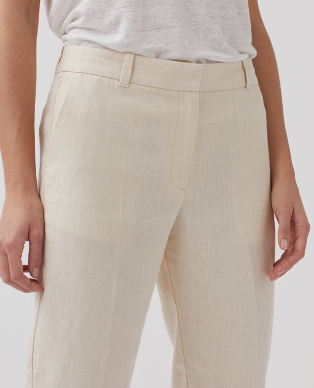 Pantalon cigarette en lin MARGUERITE H303 white swan