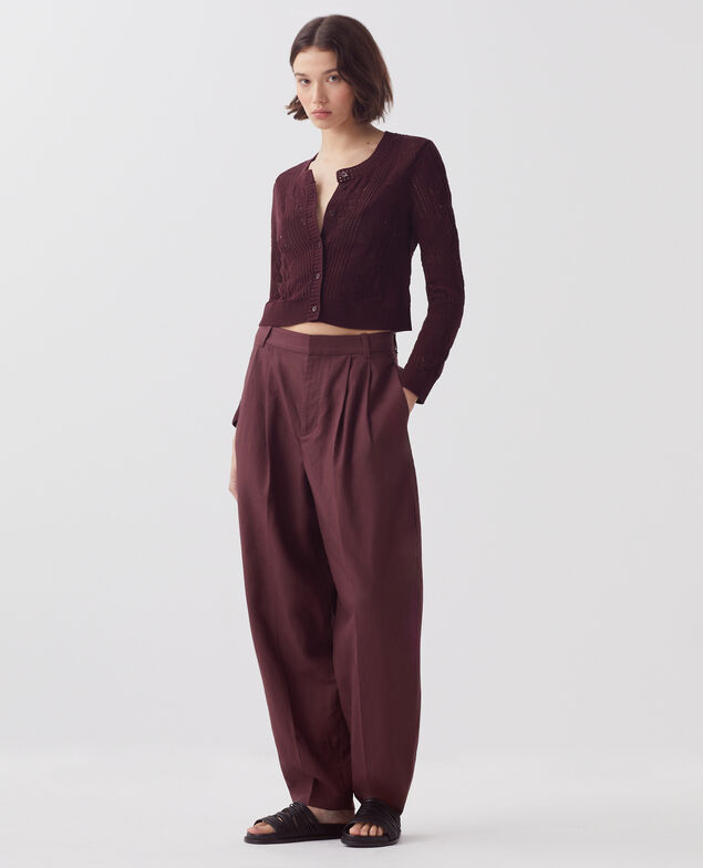 Cardigan en coton crochet J380 decadent chocolate