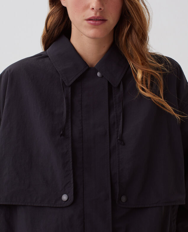 Blouson court à capuche déperlant H091 black beauty