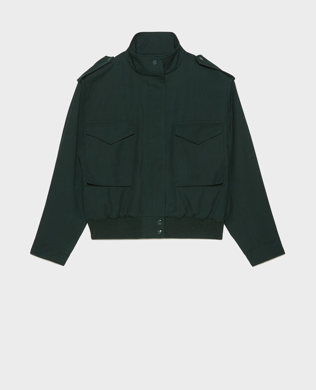 Blouson aviateur en gabardine de laine Scarab