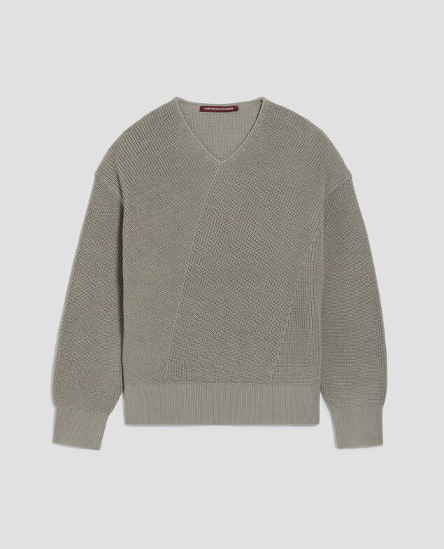 Pull col V en coton J050 shadow gray