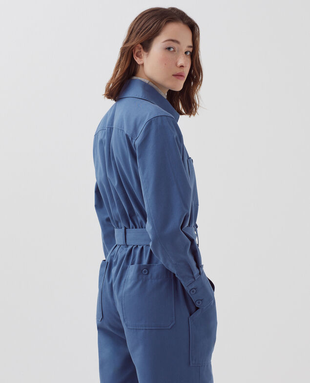 Combinaison pantalon cargo zippée I640 gray blue