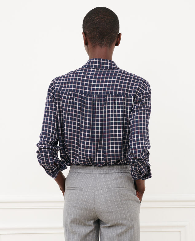 Chemise fluide à carreaux 8869 69 navy check