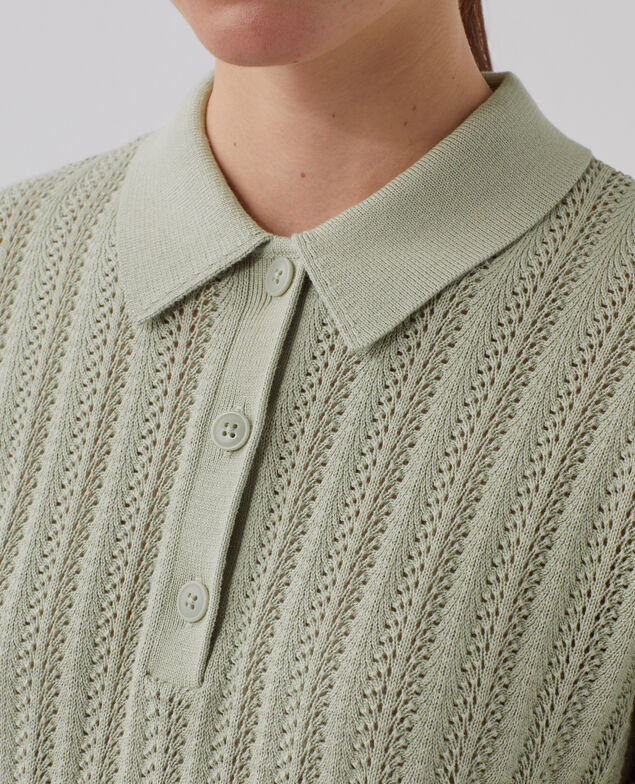 Pull col polo en coton U520 green