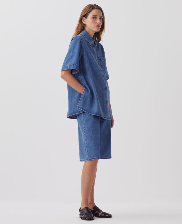 Chemise en denim de coton J621 light blue