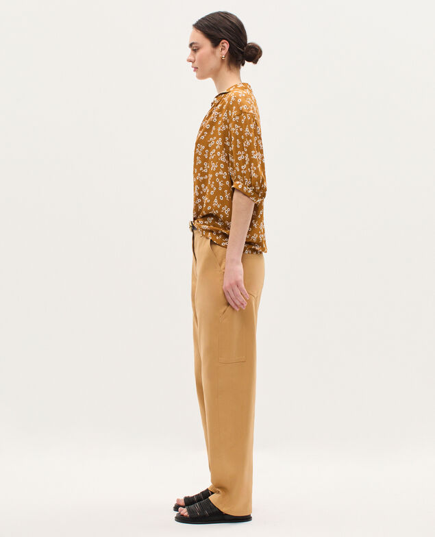 Blouse fluide manches courtes K480 daisy camel