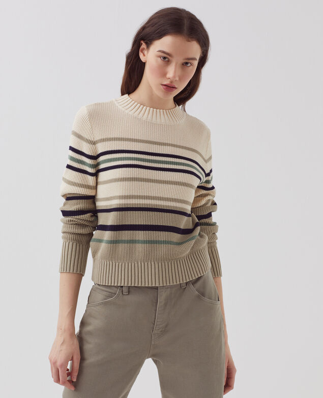 Pull col rond en coton H301 st albore terre