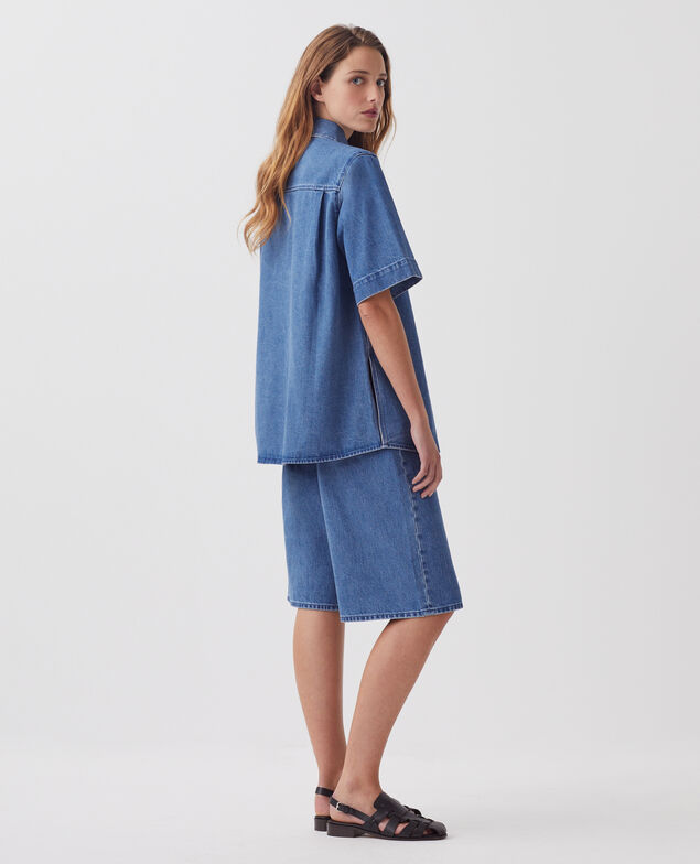 Chemise en denim de coton J621 light blue