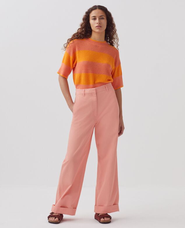 Pantalon droit BLANDINE H100 coral almond