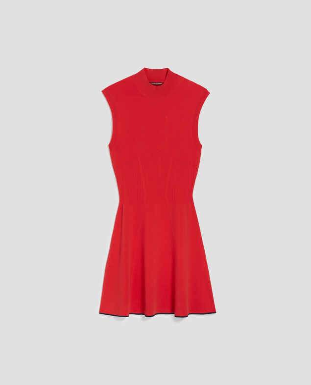 Robe courte en maille J240 paprika orange
