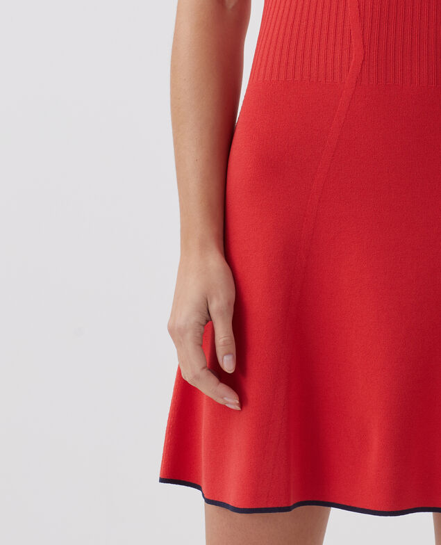 Robe courte en maille J240 paprika orange