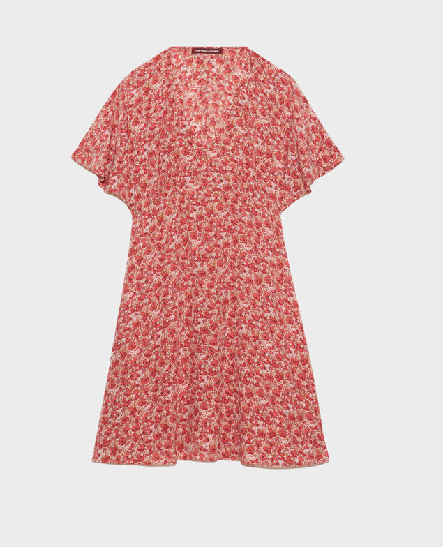 Robe courte en soie Art deco pink