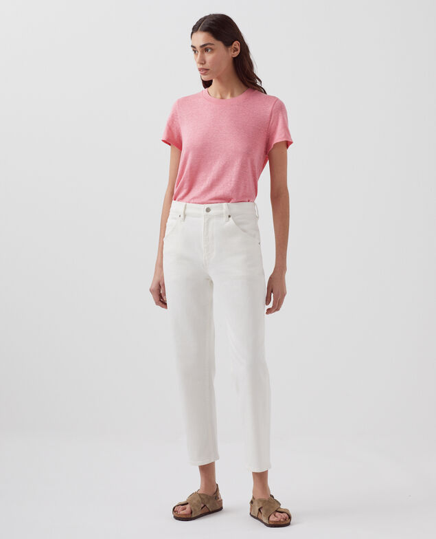 T-shirt col rond en lin AMANDINE H110 lantana