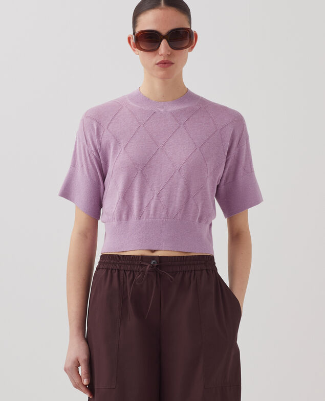Pull court à manches courtes J720 lavender herb