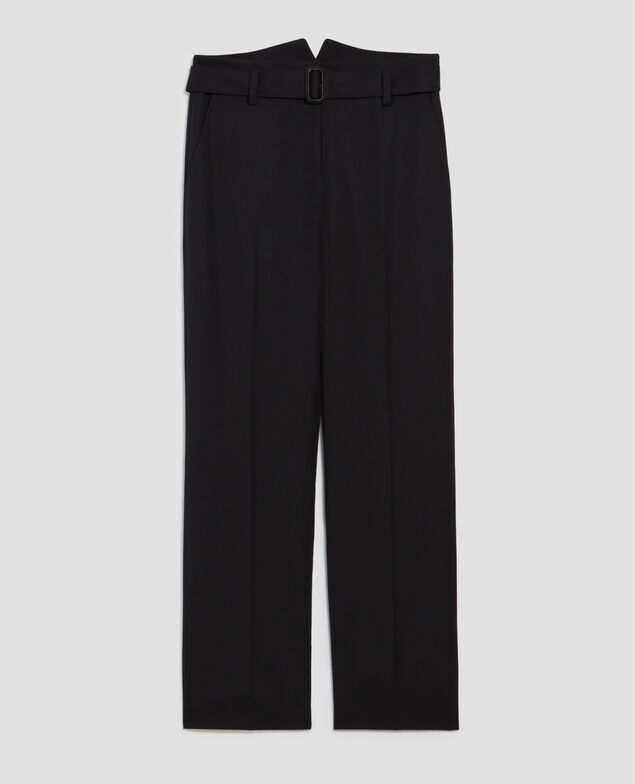 Pantalon droit ajusté en laine COLETTE H091 black beauty