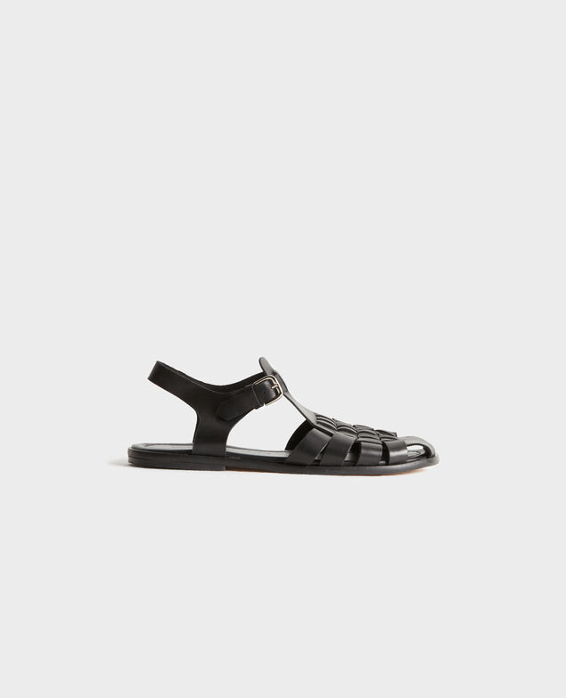 Sandales tressées en cuir 8853 09 black