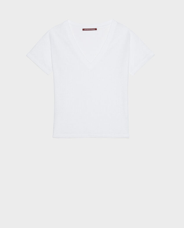 T-shirt en lin SARAH Optical white