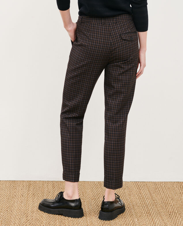 Pantalon cigarette MARGUERITE 8865 34 brown check