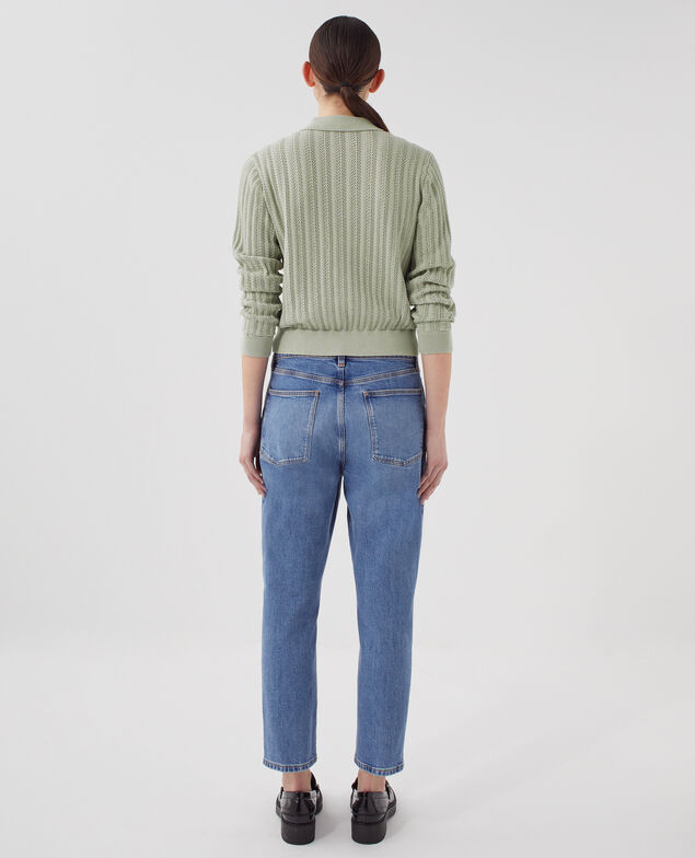 Pull col polo en coton U520 green