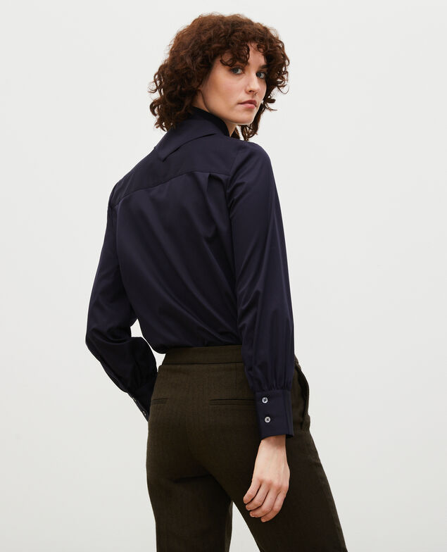 Blouse en coton à col foulard amovible Night sky