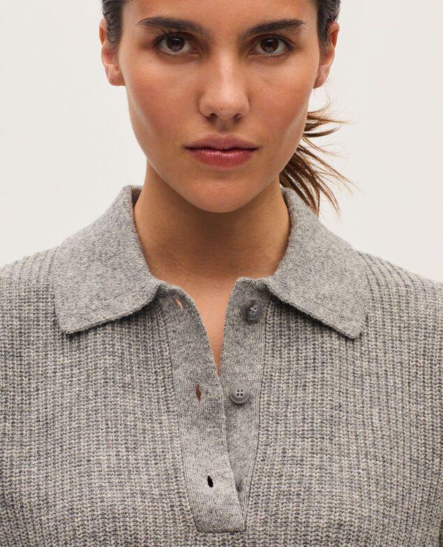 Pull col polo U020 light gray