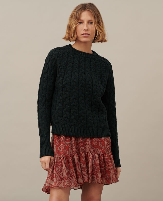 Jupe courte fluide A182 print ikat wine