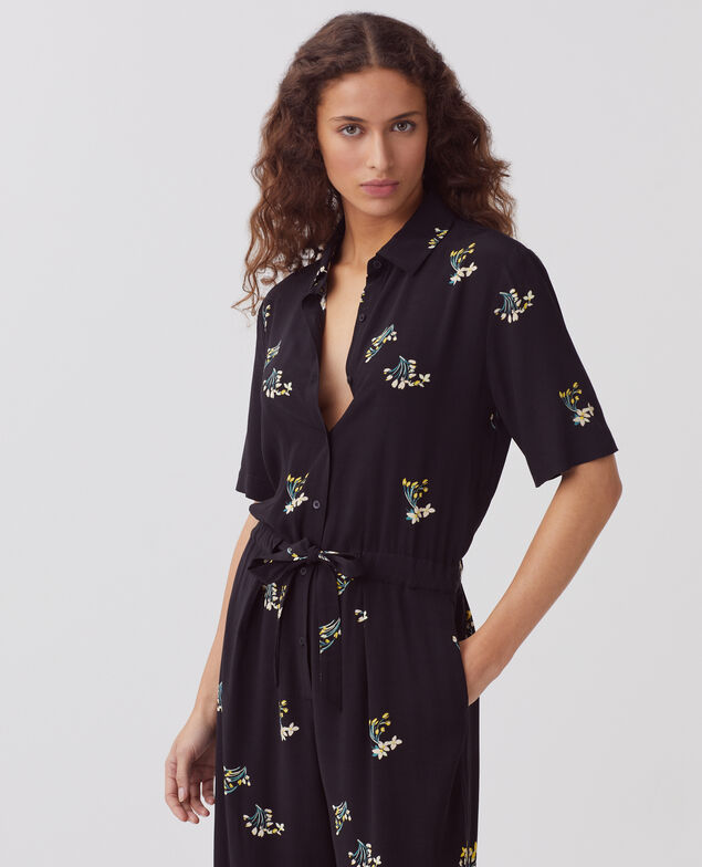 Combinaison manches courtes fluide J091 fl bouquet black