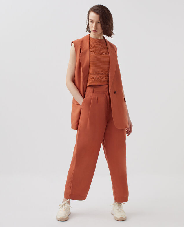 Veste de costume sans manches H350 amber brown