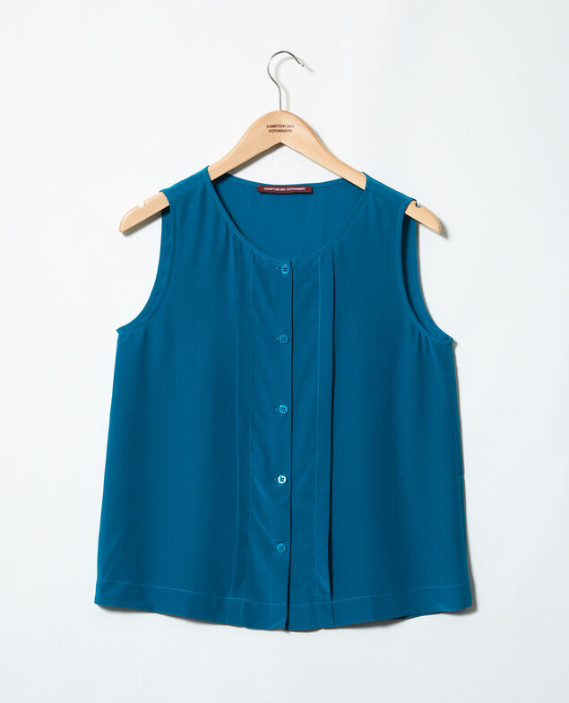 Débardeur en soie Turquoise