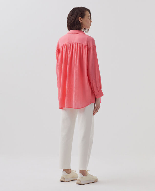 Chemise en coton froissé H110 lantana
