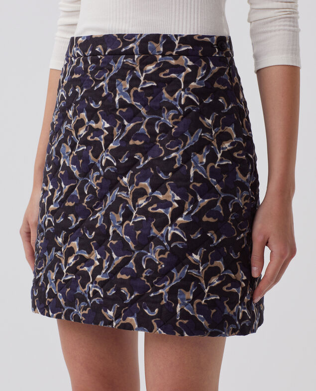 Jupe matelassée en coton I686 new fl ikat navy